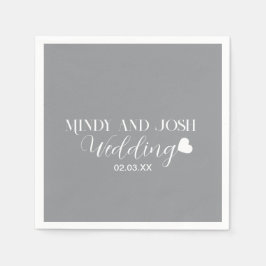 Elegant Script floating heart Serviette