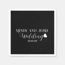 Elegant Script floating heart Serviette