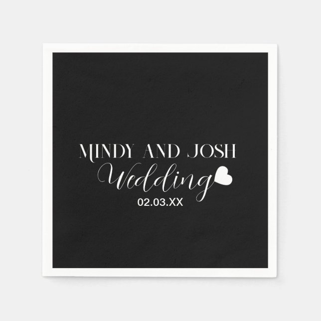 Elegant Script floating heart Serviette (Vorderseite)