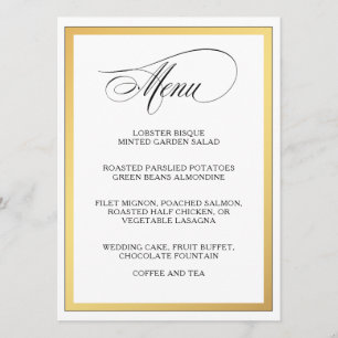 Élégant Script Flouris Menu Mariage