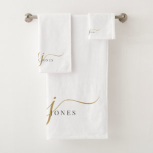 Élégant Script Gold Monogramme Initiales Nom