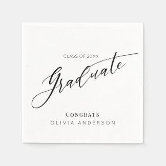 Elegant Script Graduation Party Serviette