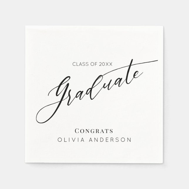 Elegant Script Graduation Party Serviette (Vorderseite)