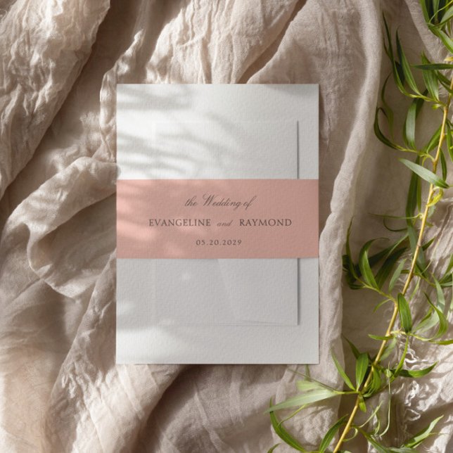 Elegant Script Light Coral Rococo Wedding Einladungsbanderole (Von Creator hochgeladen)