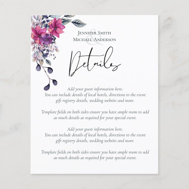 Élégant Script Mariage Détails Modèle Boîtier (Devant)