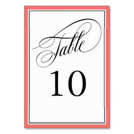 Élégant Script Mariage Numéros de table Coral