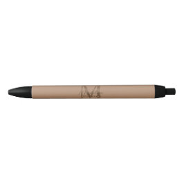 Elegant Script Metallic Taupe Gold Monogram Kugelschreiber