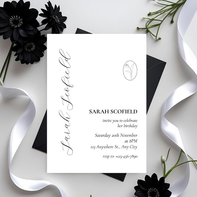 Élégant Script minimal 30e Invitation anniversaire (Créateur téléchargé)