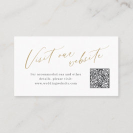 Elegant script minimal QR code website Insert card Platzkarte