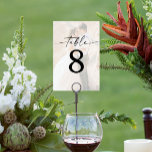 Elegant Script Modern Photo Wedding  Tischnummer<br><div class="desc">This design features a lovely photo of your choice. Click the "Click to customize further" button to edit the script wording's color. Move photo image above overlay layers to center. See the entire collection for more matching items!</div>