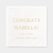 Élégant Script moderne Gold Congrats Graduation