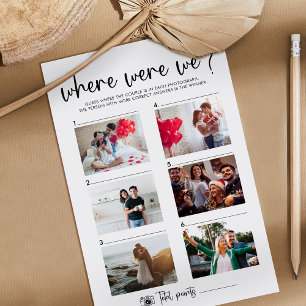 Élégant script moderne   Où Nous Avons Jeu Carte