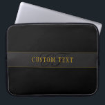 Elegant Script Monogram Black & Gold Laptopschutzhülle<br><div class="desc">Elegant looking monogram design,  customize as you like!</div>