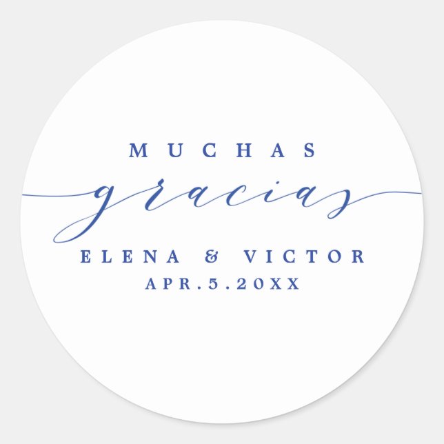 ELEGANT SCRIPT MUCHAS GRACIAS | DANK IHNEN STICKER (Vorderseite)