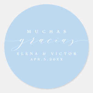 ELEGANT SCRIPT MUCHAS GRACIAS   DANK IHNEN STICKER