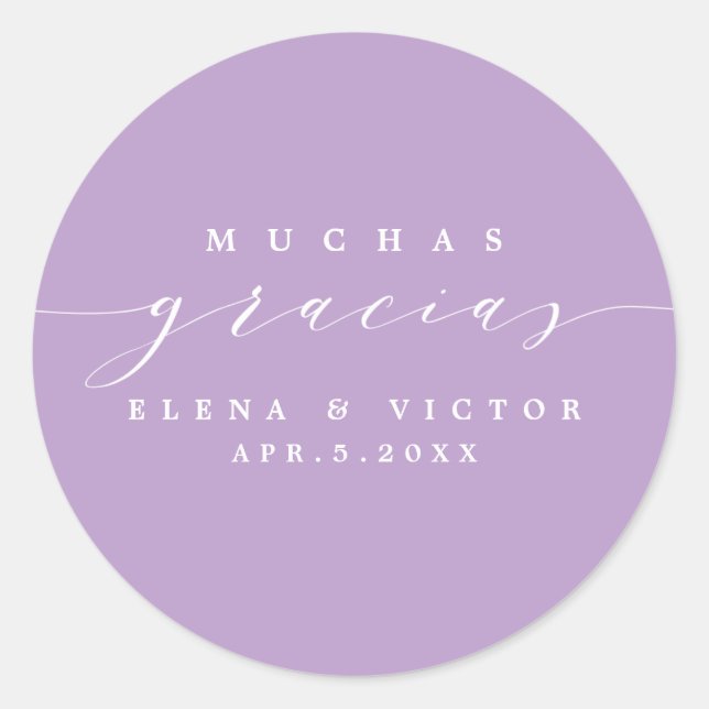 ELEGANT SCRIPT MUCHAS GRACIAS | DANK IHNEN STICKER (Vorderseite)