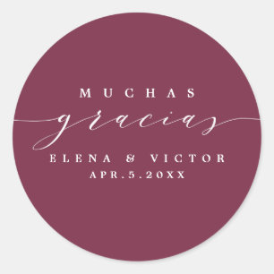 ELEGANT SCRIPT MUCHAS GRACIAS   DANK IHNEN STICKER