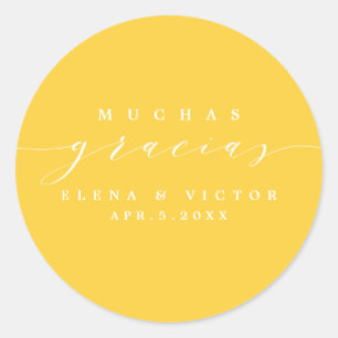ELEGANT SCRIPT MUCHAS GRACIAS   DANK IHNEN STICKER