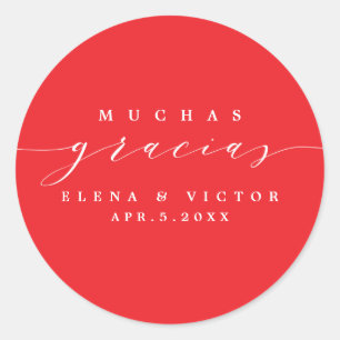 ELEGANT SCRIPT MUCHAS GRACIAS   DANK IHNEN STICKER