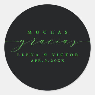 ELEGANT SCRIPT MUCHAS GRACIAS DANK IHNEN STICKER