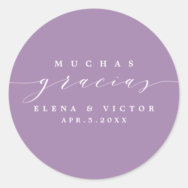 ELEGANT SCRIPT MUCHAS GRACIAS | DANK IHNEN STICKER (Vorderseite)