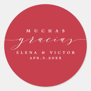 ELEGANT SCRIPT MUCHAS GRACIAS DANK IHNEN STICKER