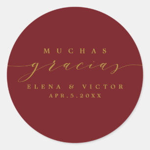 ELEGANT SCRIPT MUCHAS GRACIAS DANK IHNEN STICKER
