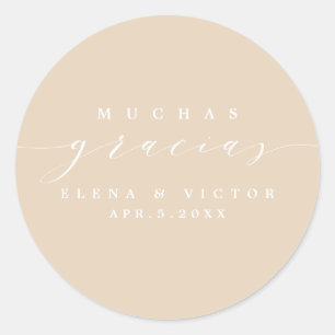ELEGANT SCRIPT MUCHAS GRACIAS   DANK IHNEN STICKER