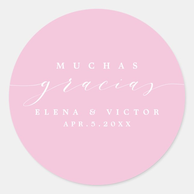 ELEGANT SCRIPT MUCHAS GRACIAS | DANK IHNEN STICKER (Vorderseite)
