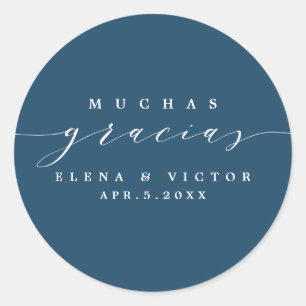 ELEGANT SCRIPT MUCHAS GRACIAS   DANK IHNEN STICKER