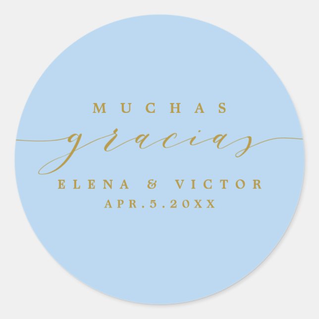 ELEGANT SCRIPT MUCHAS GRACIAS | DANK IHNEN STICKER (Vorderseite)