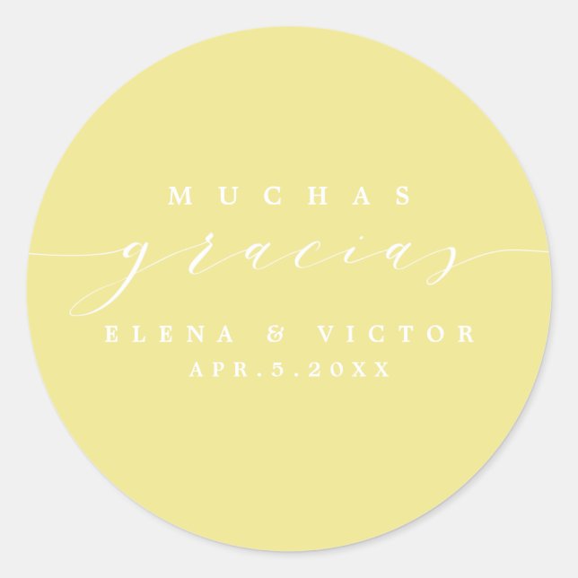 ELEGANT SCRIPT MUCHAS GRACIAS | DANK IHNEN STICKER (Vorderseite)