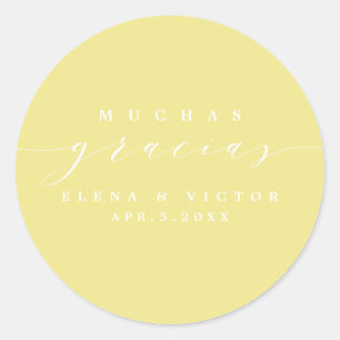 ELEGANT SCRIPT MUCHAS GRACIAS   DANK IHNEN STICKER