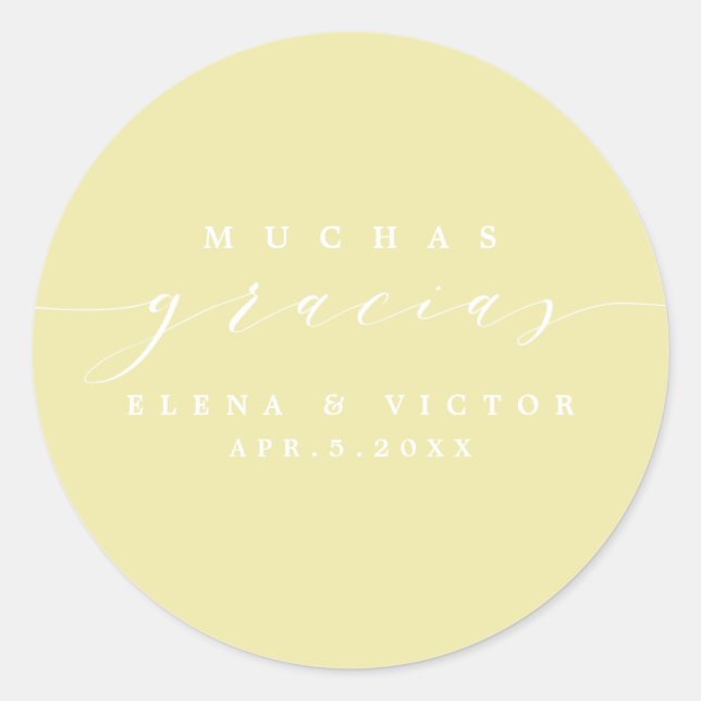 ELEGANT SCRIPT MUCHAS GRACIAS | DANK IHNEN STICKER (Vorderseite)