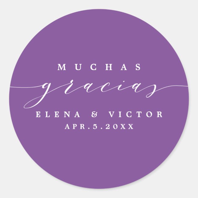 ELEGANT SCRIPT MUCHAS GRACIAS | DANK IHNEN STICKER (Vorderseite)