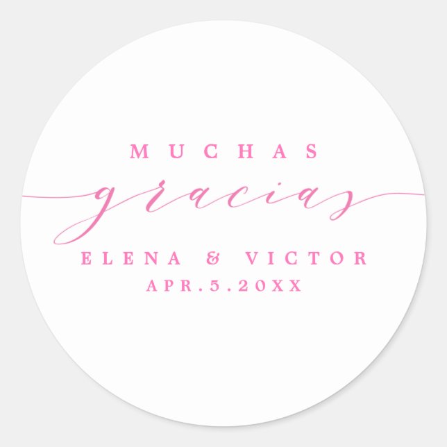 ELEGANT SCRIPT MUCHAS GRACIAS | DANK IHNEN STICKER (Vorderseite)