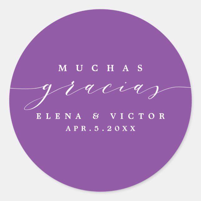 ELEGANT SCRIPT MUCHAS GRACIAS | DANK IHNEN STICKER (Vorderseite)