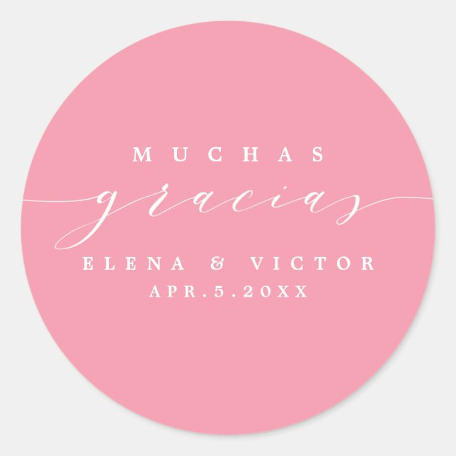 ELEGANT SCRIPT MUCHAS GRACIAS | DANK IHNEN STICKER (Vorderseite)