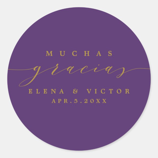 ELEGANT SCRIPT MUCHAS GRACIAS | DANK IHNEN STICKER (Vorderseite)