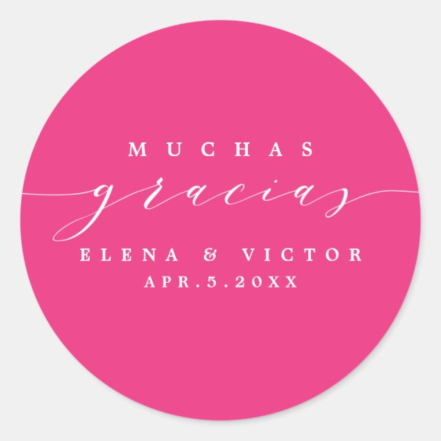 ELEGANT SCRIPT MUCHAS GRACIAS | DANK IHNEN STICKER (Vorderseite)