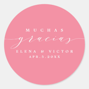 ELEGANT SCRIPT MUCHAS GRACIAS   DANK IHNEN STICKER