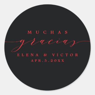 ELEGANT SCRIPT MUCHAS GRACIAS DANK IHNEN STICKER