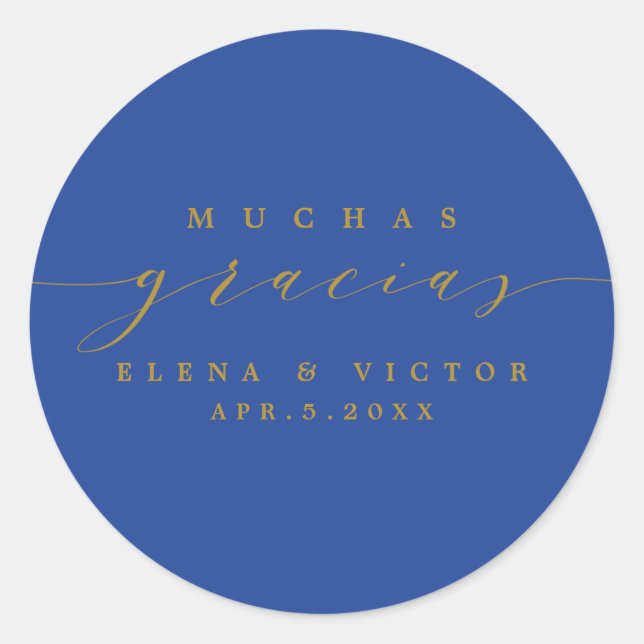 ELEGANT SCRIPT MUCHAS GRACIAS | DANK IHNEN STICKER (Vorderseite)
