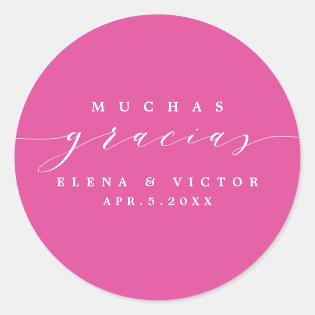 ELEGANT SCRIPT MUCHAS GRACIAS | DANK IHNEN STICKER (Vorderseite)