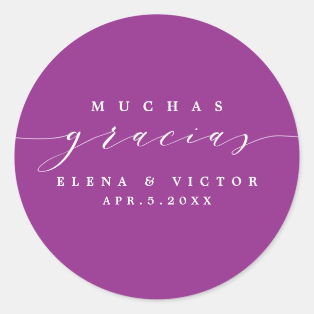 ELEGANT SCRIPT MUCHAS GRACIAS | DANK IHNEN STICKER (Vorderseite)