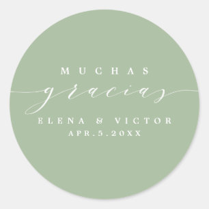 ELEGANT SCRIPT MUCHAS GRACIAS DANK IHNEN STICKER
