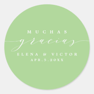 ELEGANT SCRIPT MUCHAS GRACIAS   DANK IHNEN STICKER