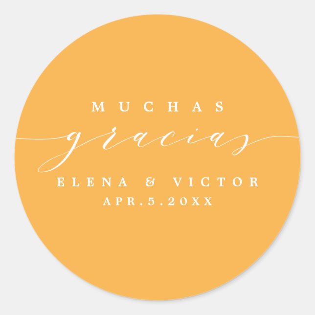 ELEGANT SCRIPT MUCHAS GRACIAS | DANK IHNEN STICKER (Vorderseite)