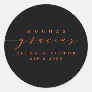 ELEGANT SCRIPT MUCHAS GRACIAS   DANK IHNEN STICKER