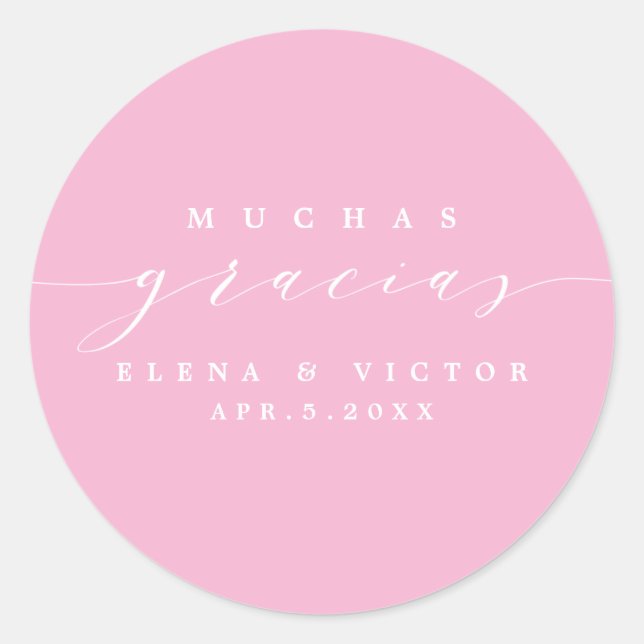 ELÉGANT SCRIPT MUCHAS GRACIAS | MERCI STICKER (Devant)